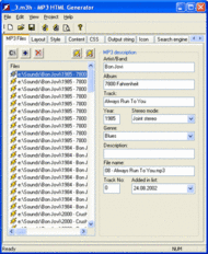 MP3 HTML Generator screenshot